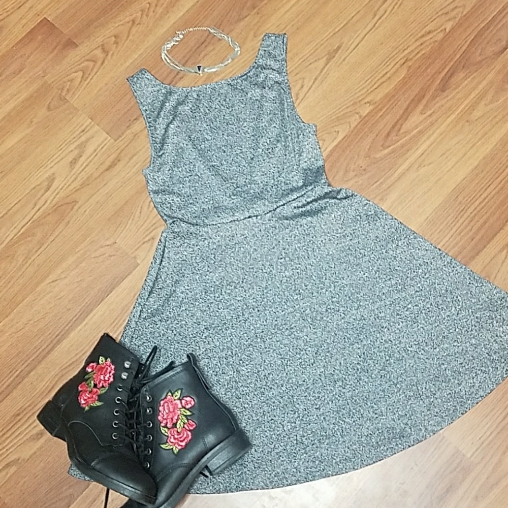 Gray skater dress